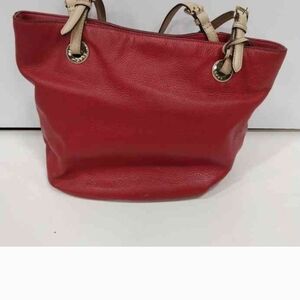 Michael Kors Red Tote with Beige Accents
